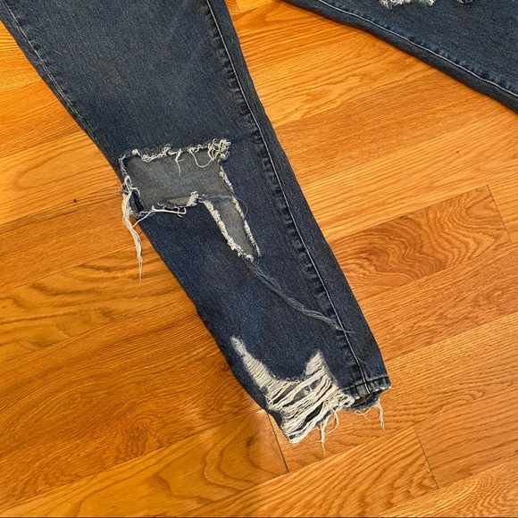 Only Blue Denim Distressed High Waist Jeans - Picture 5 of 8